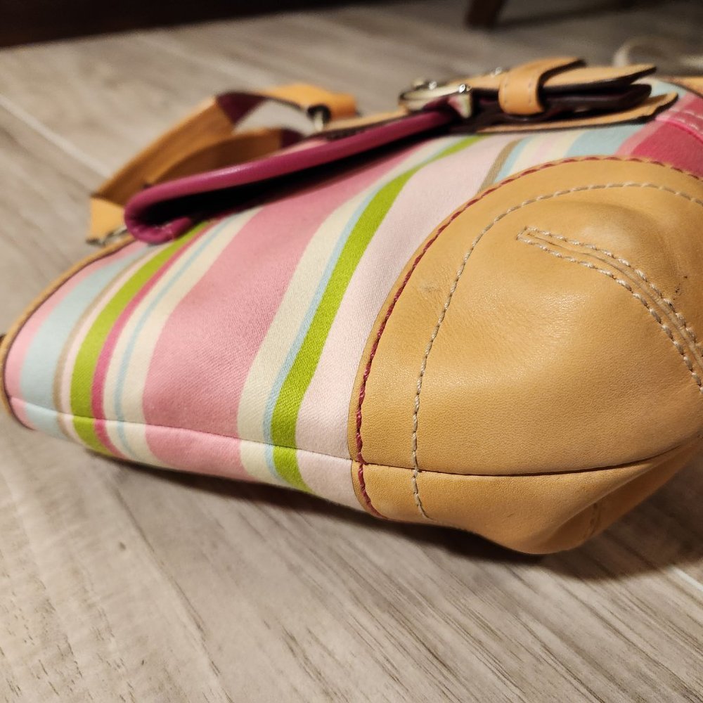 Euc Coach Hampton Y2K Multi-Colored Striped Handbag Purse - Picture 8 of 12